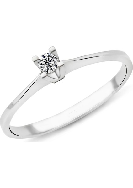 0.08 Karat F Renk Tektaş Pırlanta Yüzük Pr255