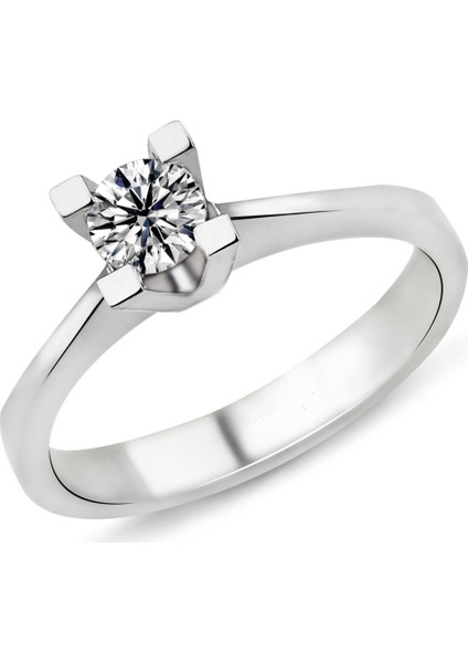 0.80 Karat F Renk Hrd Sertifikalı Pırlanta Tektaş Yüzük Pr295