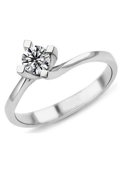 0.47 Karat D Renk Hrd Sertifikalı Pırlanta Tektaş Yüzük Pr347