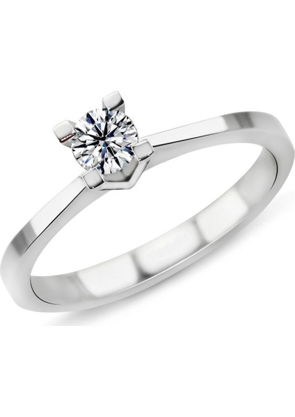 0.36 Karat D Renk Hrd Sertifikalı Pırlanta Tektaş Yüzük Pr348