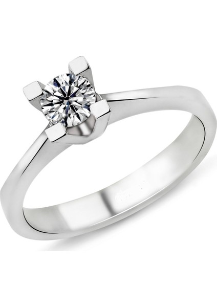 0.42 Karat D Renk Hrd Sertifikalı Pırlanta Tektaş Yüzük Pr366