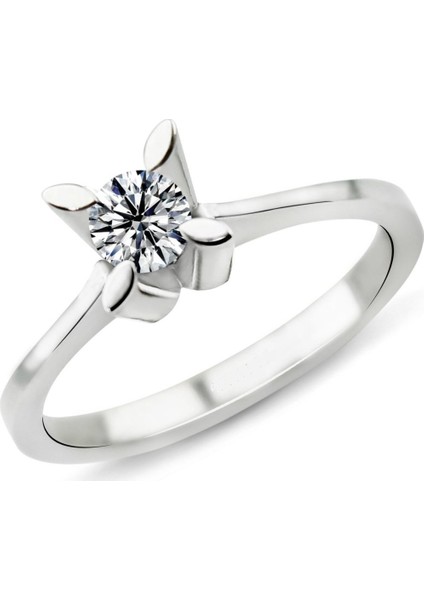 0.48 Karat G Renk Hrd Sertifikalı Pırlanta Tektaş Yüzük Pr369