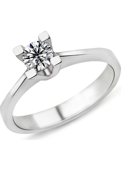 0.41 Karat E Renk Hrd Sertifikalı Pırlanta Tektaş Yüzük Pr384