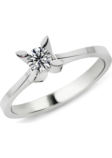 0.62 Karat D Renk Hrd Sertifikalı Pırlanta Tektaş Yüzük Pr405