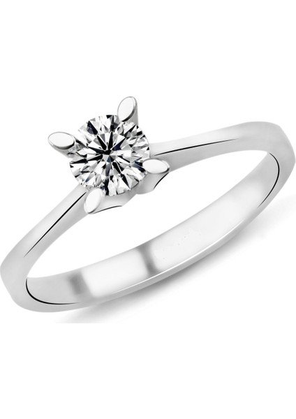 0.39 Karat E Renk Hrd Sertifikalı Pırlanta Tektaş Yüzük Pr430