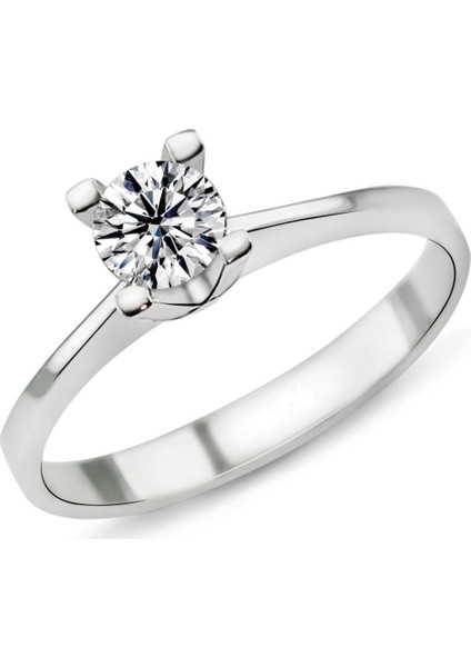 0.61 Karat F Renk Hrd Sertifikalı Pırlanta Tektaş Yüzük Pr435