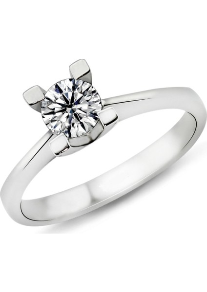 0.39 Karat D Renk Hrd Sertifikalı Pırlanta Tektaş Yüzük Pr66