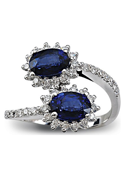 2.74 Ct Pırlanta Safir Yüzük Rty10