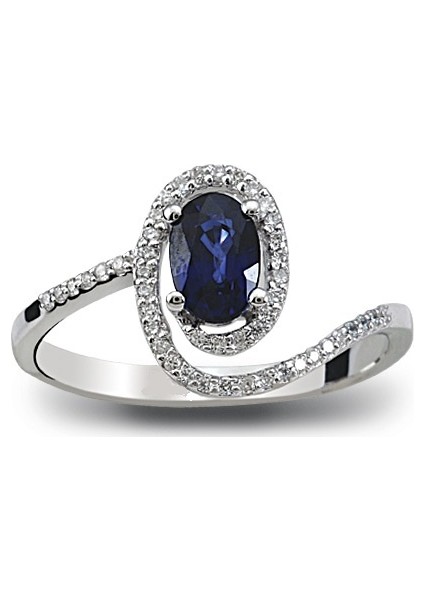 0.73 Ct Pırlanta Safir Yüzük RTY11