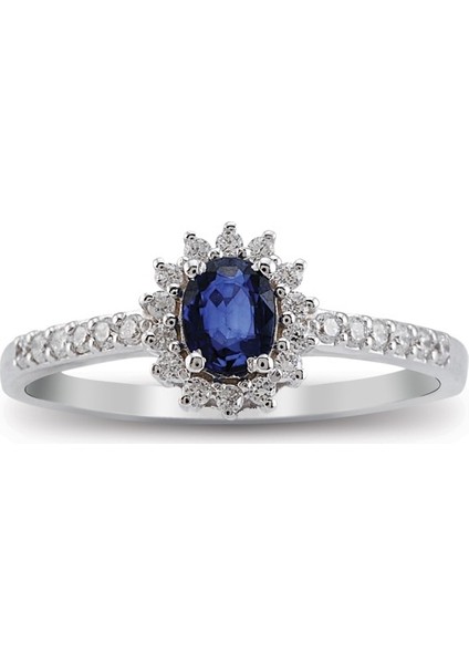 1.90 Ct Pırlanta Safir Yüzük Rty17