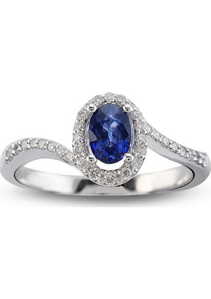 0.75 Ct Pırlanta Safir Yüzük Rty19