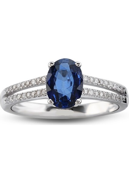 1.16 Ct Pırlanta Safir Yüzük Rty20