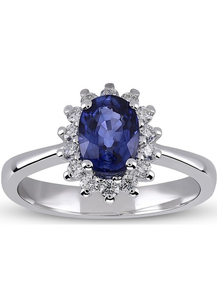 1.14 Ct Pırlanta Safir Yüzük Rty26