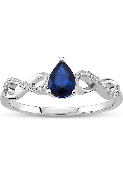 0.47 Ct Pırlanta Safir Yüzük Rty27