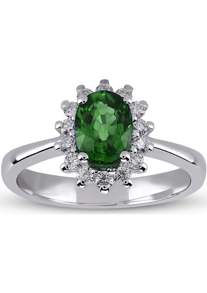 0.96 Ct Pırlanta Zümrüt Yüzük Rty28