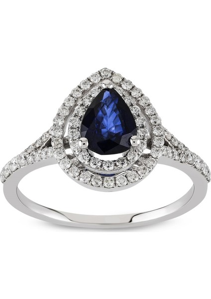1.05 Ct Pırlanta Safir Yüzük Rty37