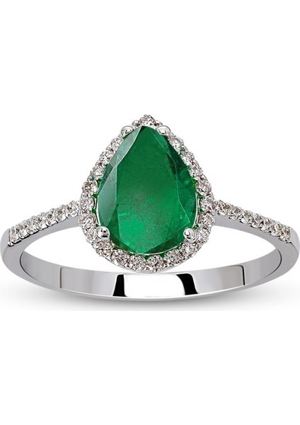 0.78 Ct Pırlanta Zümrüt Yüzük Rty5