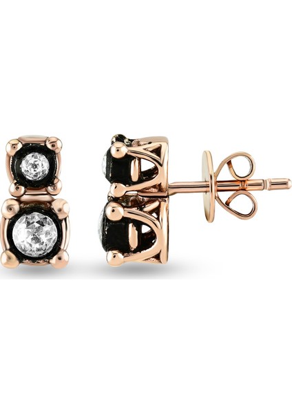 0.15 Ct Elmas Zümrüt Küpe Ek26