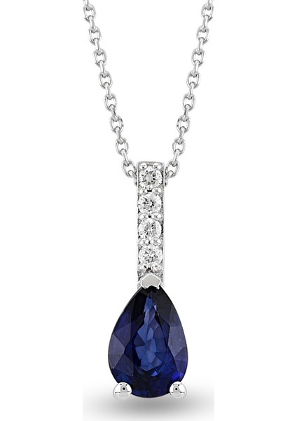 0.43 Ct Pırlanta Safir Kolye Rtkl56