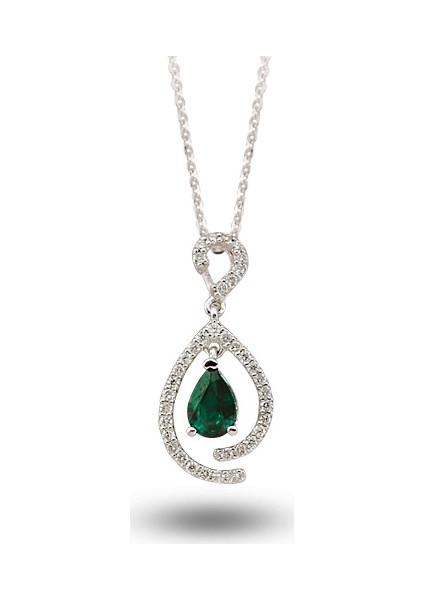 0.48 Ct Pırlanta Zümrüt Kolye Rtkl22