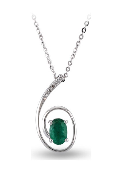 0.50 Ct Pırlanta Zümrüt Kolye Rtkl17