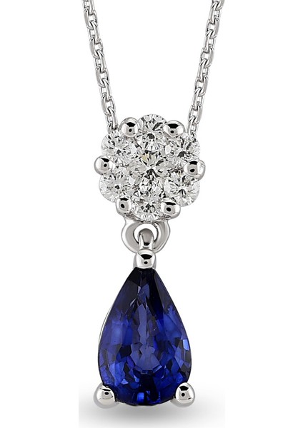 0.52 Ct Pırlanta Safir Kolye Rtkl36