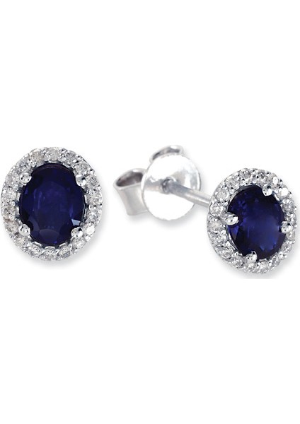 1.12 Ct Pırlantalı Safir Küpe Rtk14