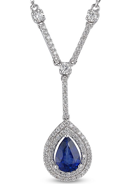 1.14 Ct Pırlanta Safir Kolye Rtkl48