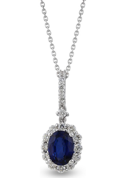 1.90 Ct Pırlanta Safir Kolye Rtkl46