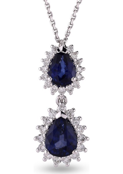2.28 Ct Pırlanta Safir Kolye Rtkl41