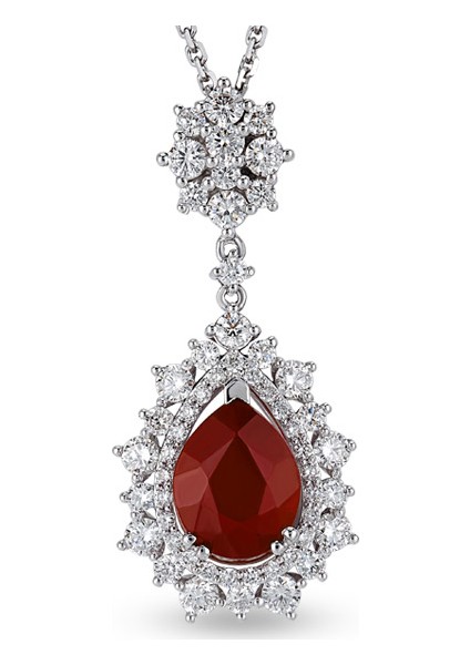 4.15 Ct Pırlanta Yakut Kolye Rtkl39