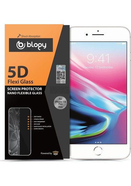 iPhone 8 Plus / 7 Plus Flexi 5D Ekran Koruyucu White