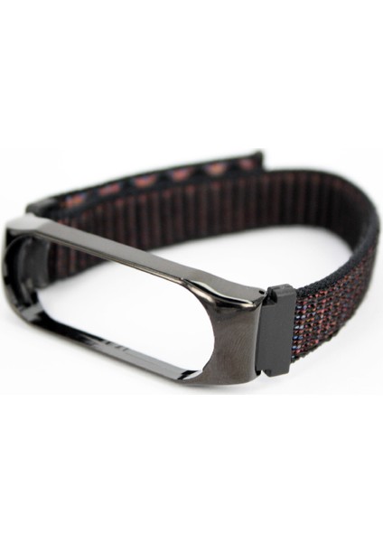 Xiaomi Mi Band 4 - Mi Band 3 Silikon Çerçeveli Cırtlı Hasır Desenli Renkli Kordon Kırmızı fırsatları