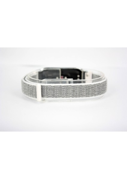 Xiaomi Mi Band 4 - Mi Band 3 Metal Çerçeveli Cırtlı Hasır Desenli Renkli Kordon Gri fiyatları