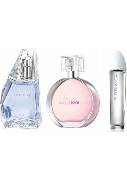 Wish Of Love 50 ml Kadın Edt+Avon Perceive 50 ml Kadın Edp+Avon Purblanca 50 ml Kadın Edt