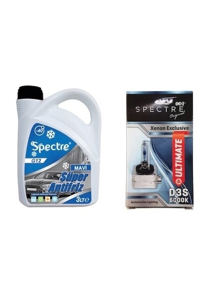 G12 Mavi Antifriz 3 L + Spectre D3S 6000K Xenon Ampul