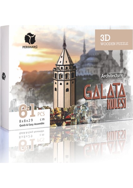 Galata Kulesi 63 Parça 3D Ahşap Puzzle