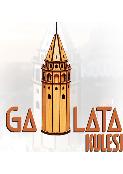 Galata Kulesi 63 Parça 3D Ahşap Puzzle