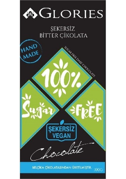 Şekersiz Vegan 100 gr. Çikolata 3'lü Set