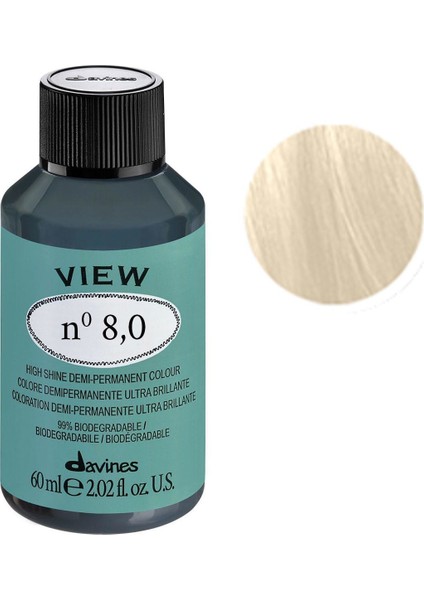 View Yarı Kalıcı Saç Boyası 60 ml - 8,0 Açık Kumral
