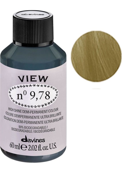 View Yarı Kalıcı Saç Boyası 60 ml - 9,78 Bej Yeşil Çok Açık Kumral