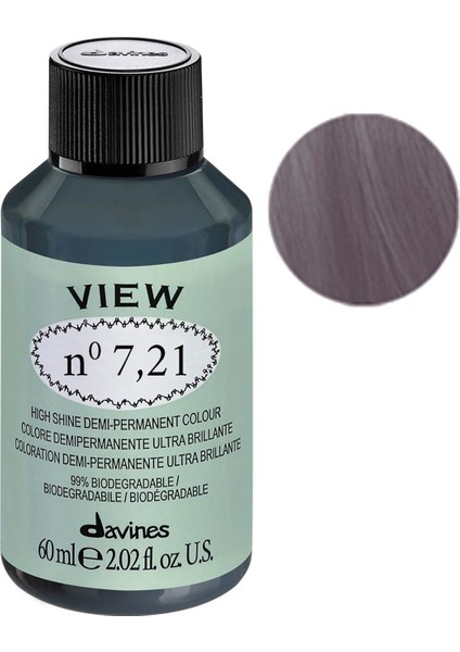 View Yarı Kalıcı Saç Boyası 60 ml - 7,21 Kumral İrize Küllü