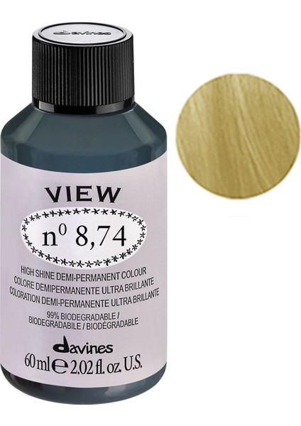 View Yarı Kalıcı Saç Boyası 60 ml - 8,74 Bej Bakır Açık Kumral