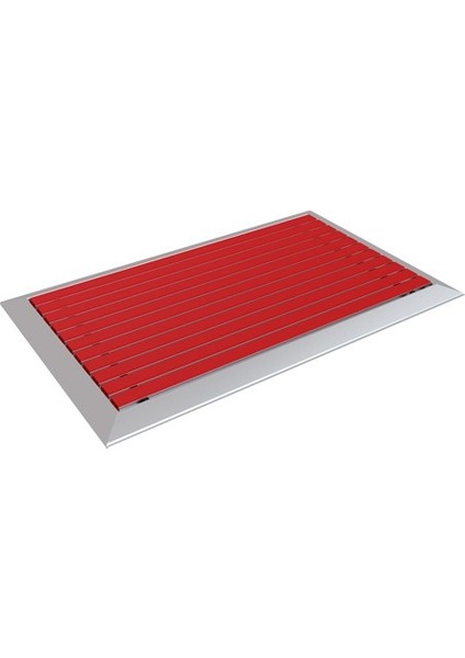 Kauçuk Üst Yüzeyli Alüminyum Kırmızı Paspas 50 x 80 cm