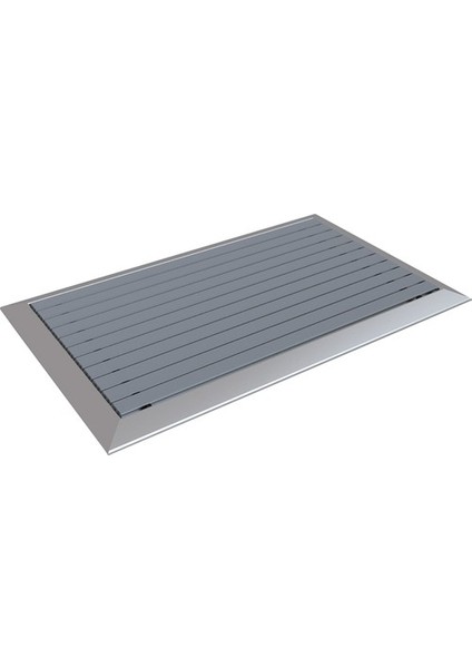Kauçuk Üst Yüzeyli Alüminyum Gri Paspas 60 x 120 cm