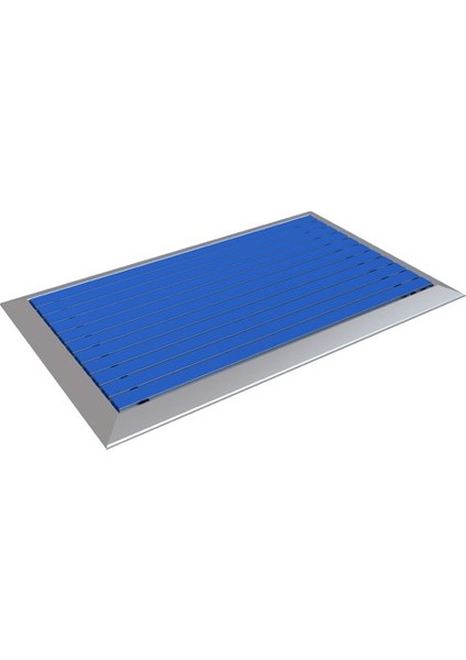 Kauçuk Üst Yüzeyli Alüminyum Mavi Paspas 60 x 120 cm