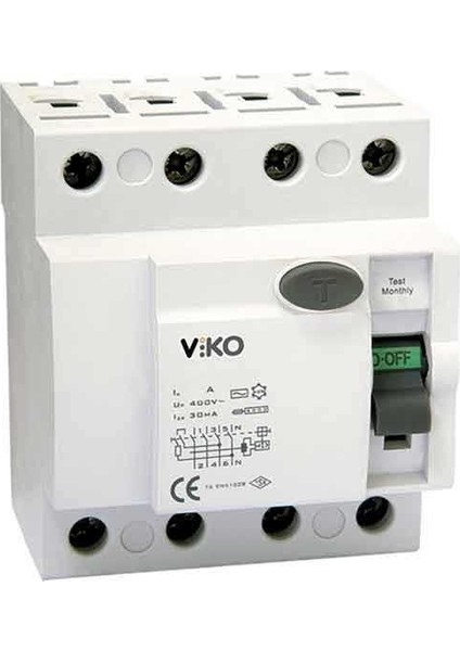 Kaçak Akım Rölesi Ac Tip 300mA 4X100A VTR4-100300