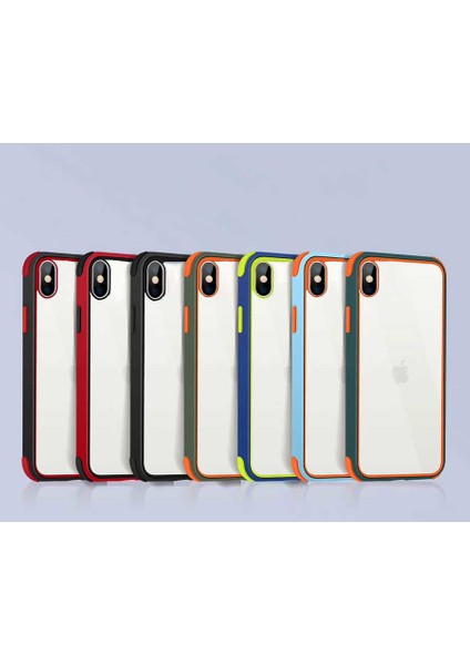 Apple iPhone Xs Max 6.5 Kenarları Renkli Pc Kılıf Kapak