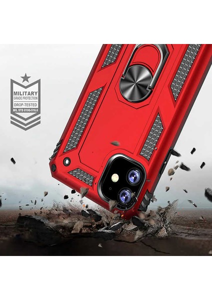 iPhone 11 Pro Kılıf Vega Yüzüklü Araç İçi Mıknatıslı Yeni Nesil Tam Koruma Kılıf - Lacivert modelleri