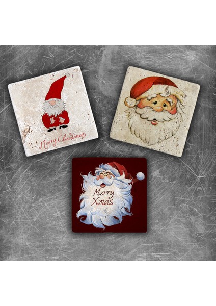 Decor Yılbaşı Doğaltaş Magnet - 3'lü Set